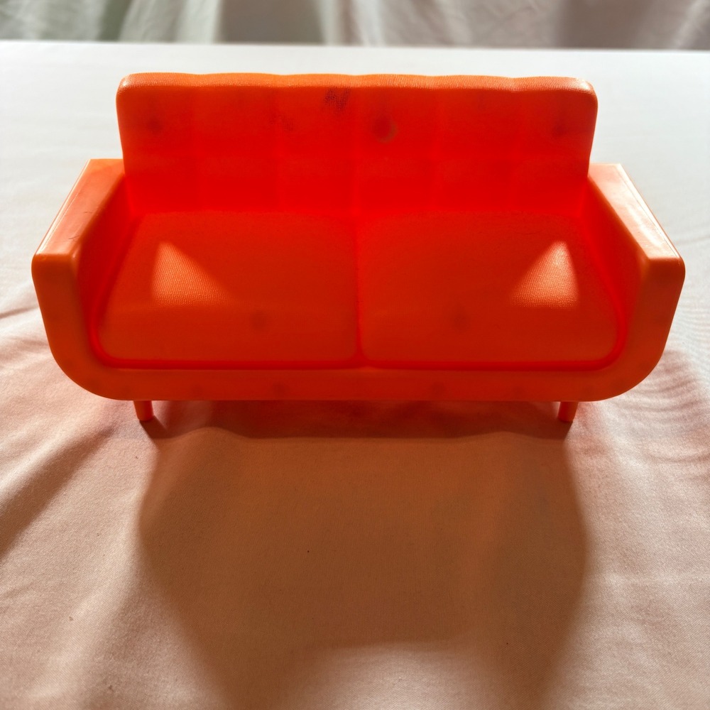 Mattel Barbie Orange Dollhouse Sofa Couch Furniture HDY77 2020 Neon Plastic